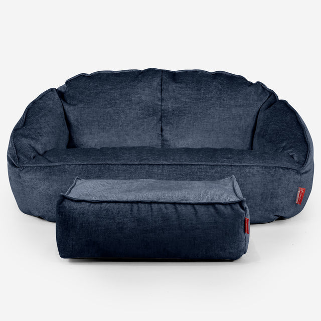 Bubble Sofa-saccosekk - Chenille Marineblå 02