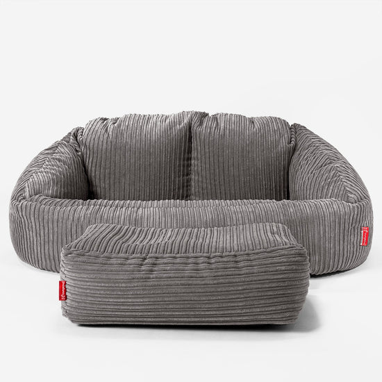 Bubble Stor Sofa-saccosekk for Barn 3-14 år - Kordfløyel Grafitt 02