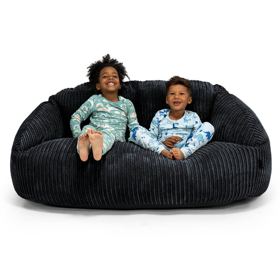 Bubble Stor Sofa-saccosekk for Barn 3-14 år - Kordfløyel Svart 01