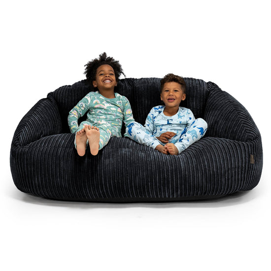Bubble Stor Sofa-saccosekk for Barn 3-14 år - Kordfløyel Svart 01