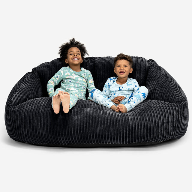 Bubble Stor Sofa-saccosekk for Barn 3-14 år - Kordfløyel Svart 01