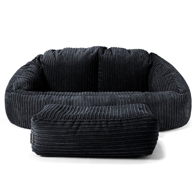 Bubble Stor Sofa-saccosekk for Barn 3-14 år - Kordfløyel Svart 02