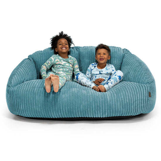 Bubble Stor Sofa-saccosekk for Barn 3-14 år - Kordfløyel Turkis 01