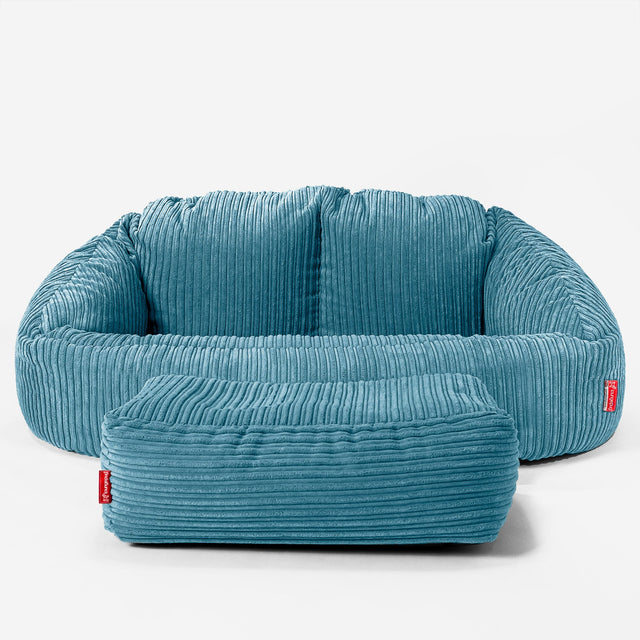 Bubble Stor Sofa-saccosekk for Barn 3-14 år - Kordfløyel Turkis 02