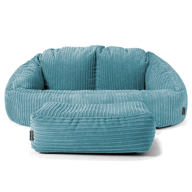 Bubble Stor Sofa-saccosekk for Barn 3-14 år - Kordfløyel Turkis 02
