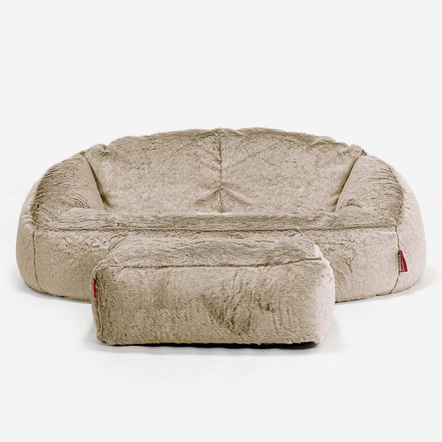Bubble Sofa-saccosekk - Kanin-fuskepels Gyllenbrun 02