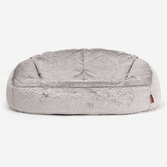 Bubble Sofa-saccosekk - Kanin-fuskepels Lysegrå 01
