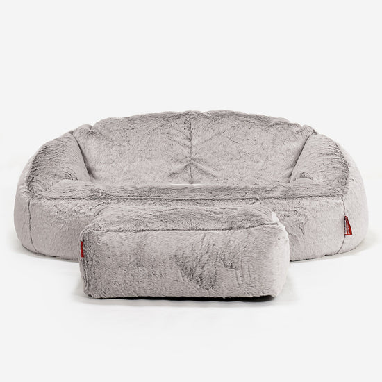 Bubble Sofa-saccosekk - Kanin-fuskepels Lysegrå 02