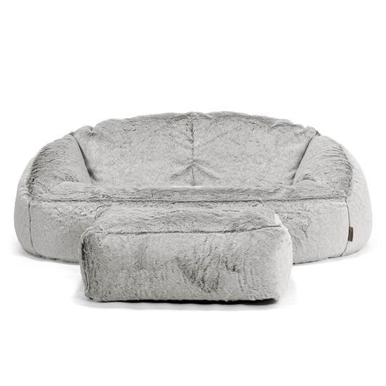 Bubble Sofa-saccosekk - Kanin-fuskepels Lysegrå 02