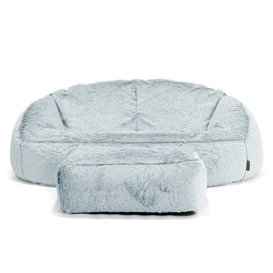 Bubble Sofa-saccosekk - Kanin-fuskepels Støvete Blå 02