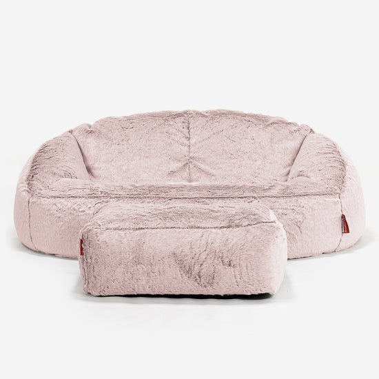 Bubble Sofa-saccosekk - Kanin-fuskepels Støvete Rosa 02