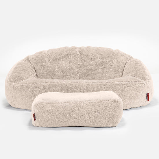 Bubble Sofa-saccosekk - Teddy-fuskepels Krem 02