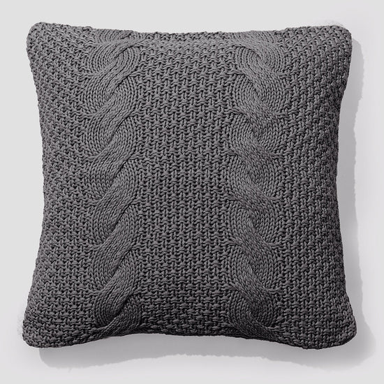 Putetrekk 47 x 47cm - 100% Bomull Cable Grå 01
