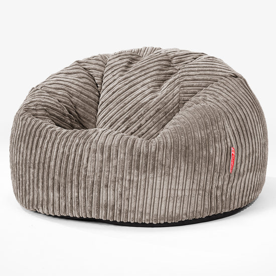 CloudSac 200 Barn Memory Foam Stor Saccosekk 2-12 år - Kordfløyel Duegrå 01