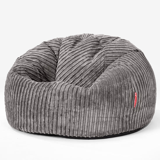 CloudSac 200 Barn Memory Foam Stor Sakkosekk 2-12 år - Kordfløyel Grafitt 01