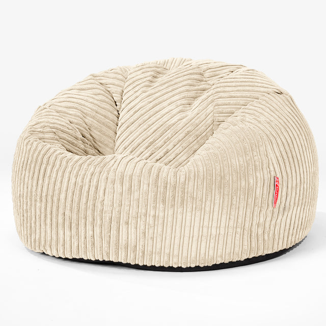 CloudSac 200 Barn Memory Foam Stor Saccosekk 2-12 år - Kordfløyel Krem 01