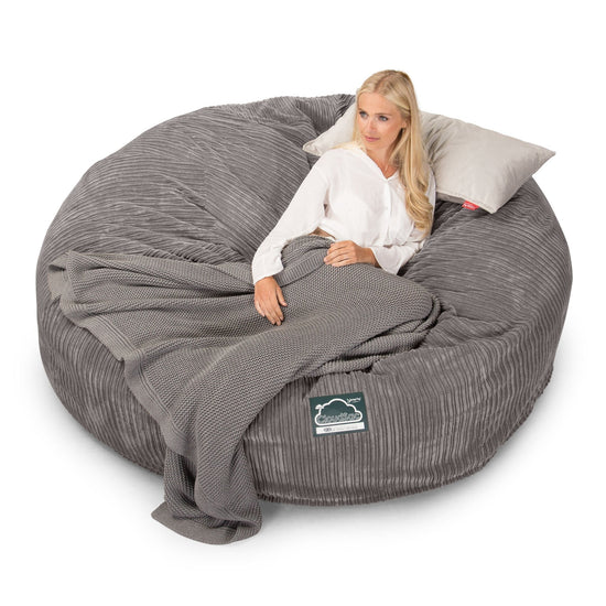 CloudSac 3000 XXL Gigant Dobbel Memory Foam Saccosekk Sofa - Kordfløyel Grafitt 01