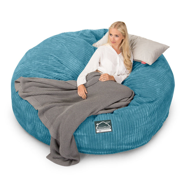 CloudSac 3000 XXL Gigant Dobbel Memory Foam Saccosekk Sofa - Kordfløyel Turkis 01