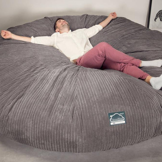 CloudSac 5000 XXXXXL Titanisk Memory Foam Saccosekk Sofa - Kordfløyel Grafitt 05