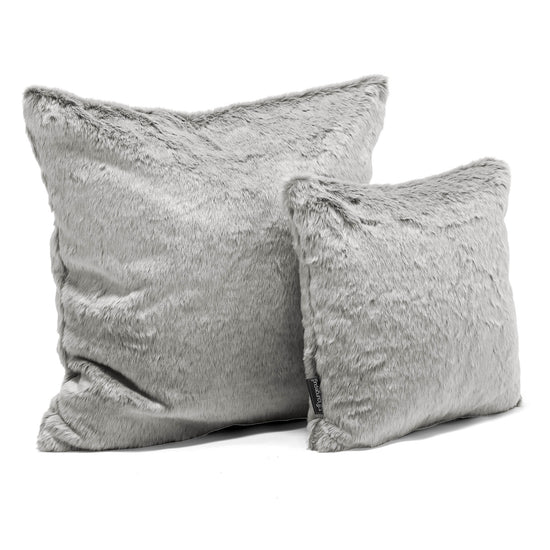 Ekstra Stor Putetrekk 70 x 70cm - Kanin-fuskepels Lysegrå 02