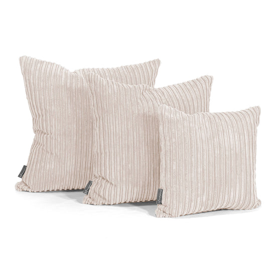 Ekstra Stor Putetrekk 70 x 70cm - Kordfløyel Elfenben 02