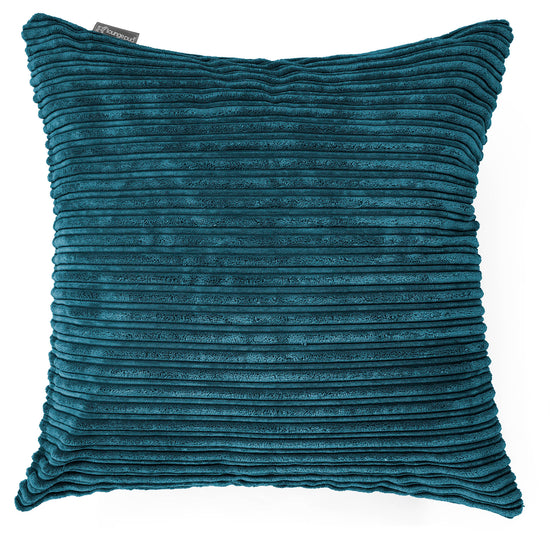 Ekstra Stor Putetrekk 70 x 70cm - Kordfløyel Mørketurkis 01