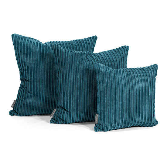 Ekstra Stor Putetrekk 70 x 70cm - Kordfløyel Mørketurkis 02