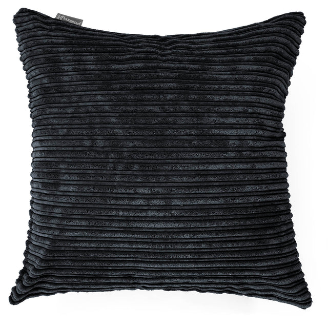 Ekstra Stor Putetrekk 70 x 70cm - Kordfløyel Svart 01