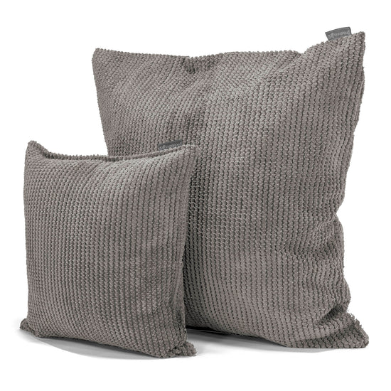 Ekstra Stor Putetrekk 70 x 70cm - Pom-pom Koksgrå 02