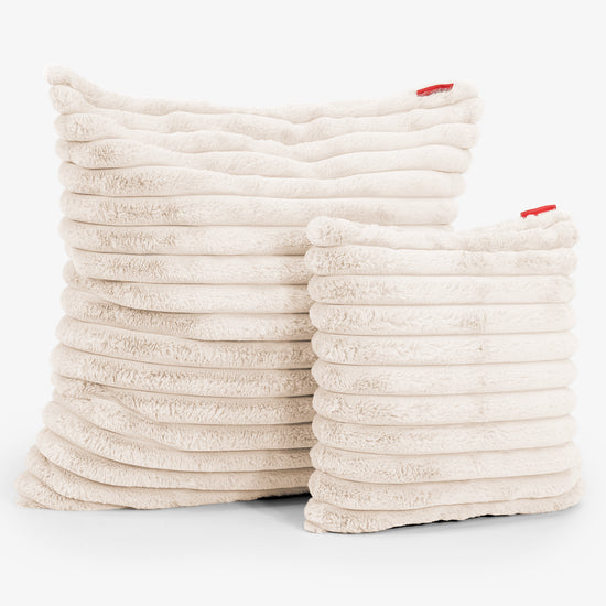 Ekstra Stor Putetrekk 70 x 70cm - Ultrabehagelig Kord Krem 02