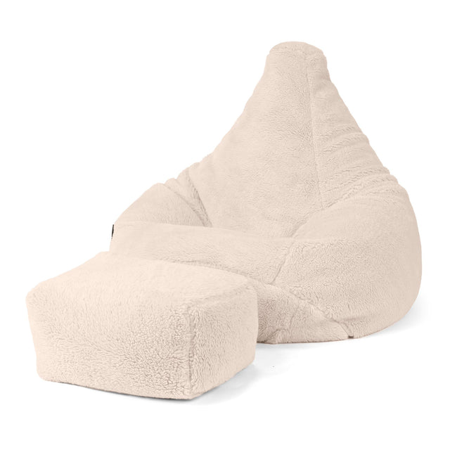 Hvilestol Saccosekk - Teddy-fuskepels Krem 01