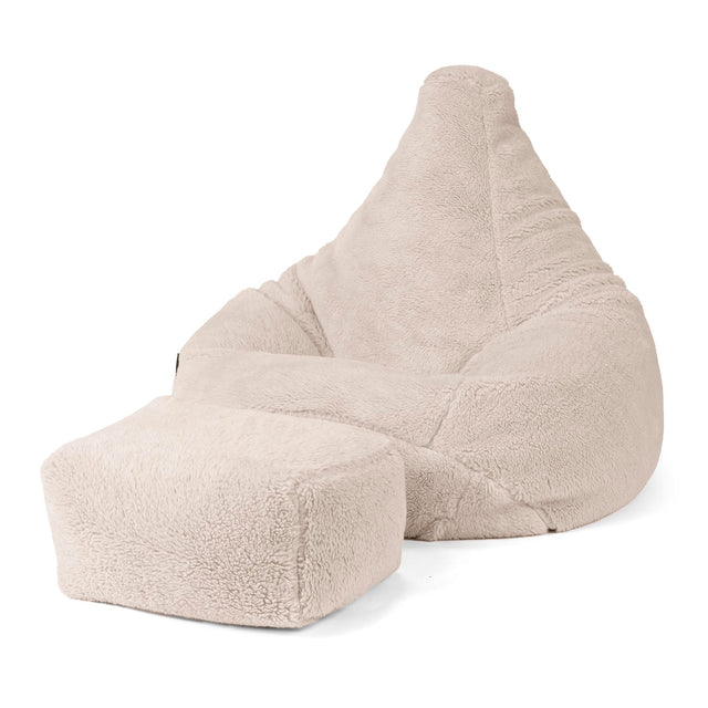 Hvilestol Saccosekk - Teddy-fuskepels Mink 01