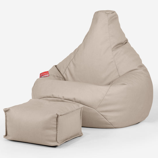 Hvilestol Saccosekk - Vegansk Skinn Elfenben 01