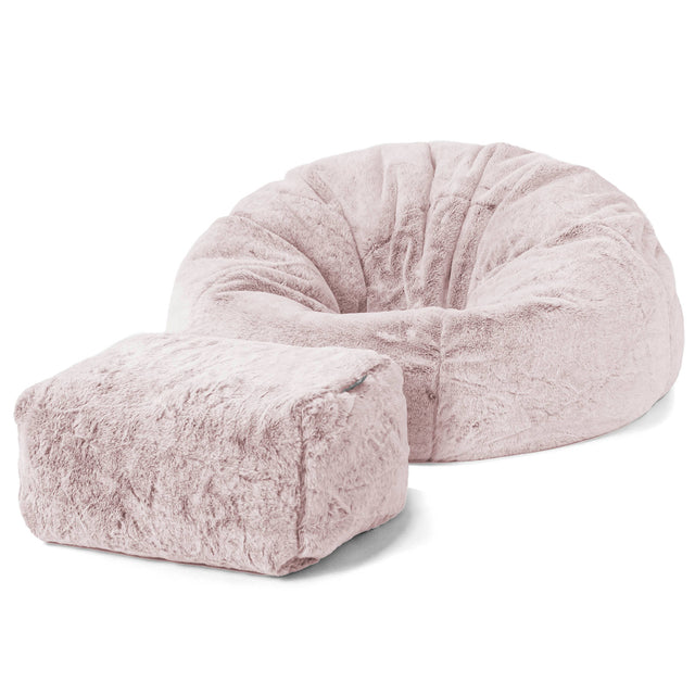 Klassisk Saccosekk - Kanin-fuskepels Støvete Rosa 02