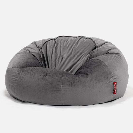 Klassisk Saccosekk Sofa - Fløyel Grafitt 01