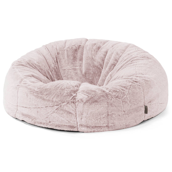 Klassisk Saccosekk Sofa - Kanin-fuskepels Støvete Rosa 01