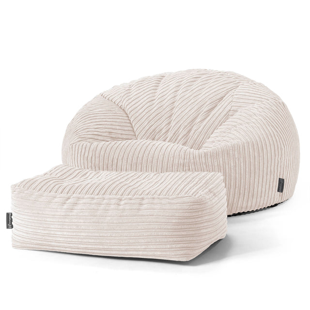 Klassisk Sakkosekk Sofa - Kordfløyel Elfenben 02