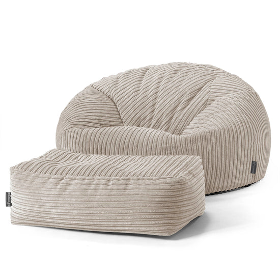 Klassisk Sakkosekk Sofa - Kordfløyel Mink 02