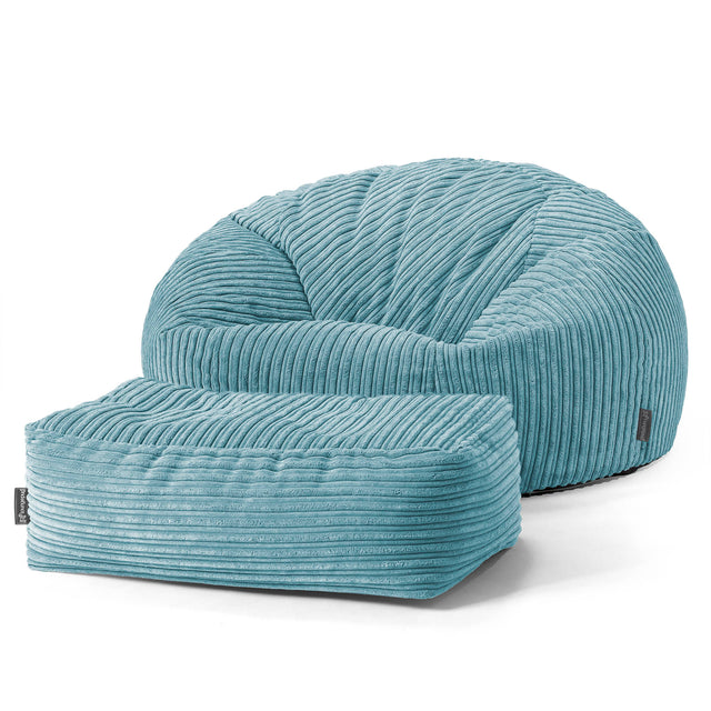Klassisk Sakkosekk Sofa - Kordfløyel Turkis 02