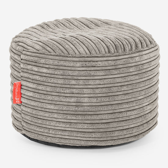 Liten Rund Fotskammel - Kordfløyel Mink 01