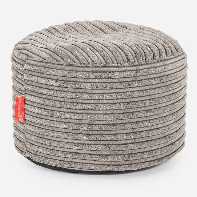 Liten Rund Fotskammel - Kordfløyel Mink 01