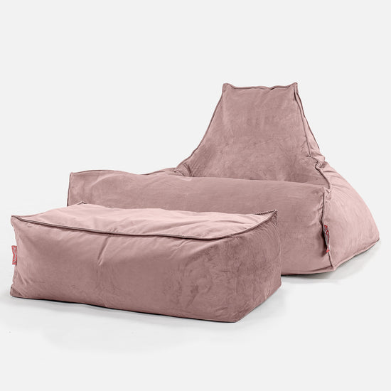 Lounge Saccosekk - Fløyel Rosa 02