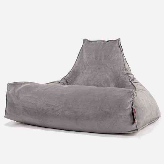Lounge Saccosekk - Fløyel Sølv 01