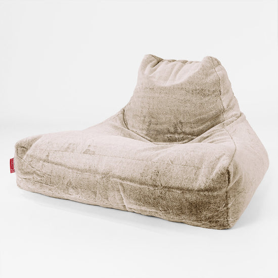 Mega-Lounge Saccosekk - Kanin-fuskepels Gyllenbrun 01