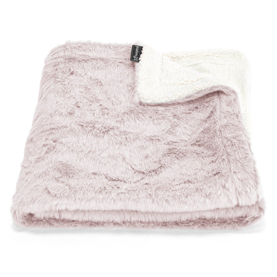Sherpateppe - Kanin-fuskepels Støvete Rosa 01