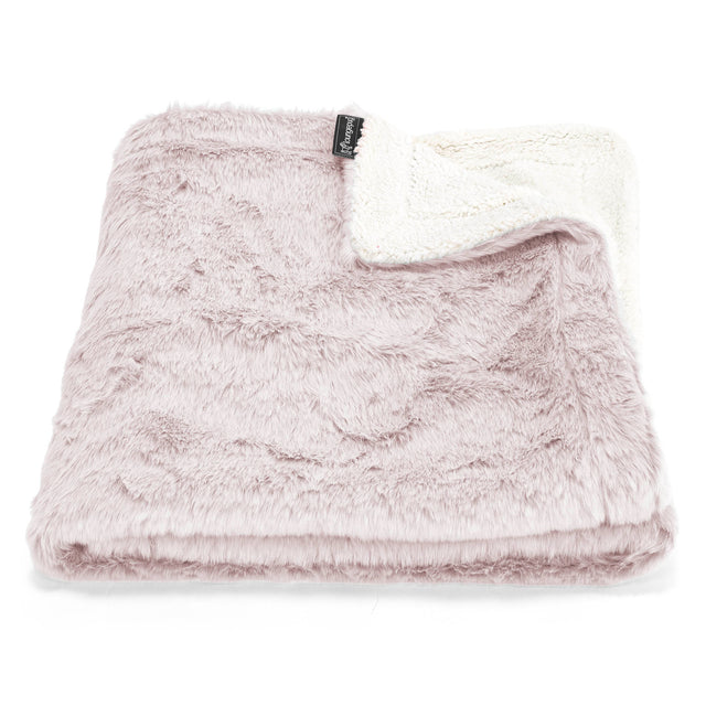 Sherpateppe - Kanin-fuskepels Støvete Rosa 01