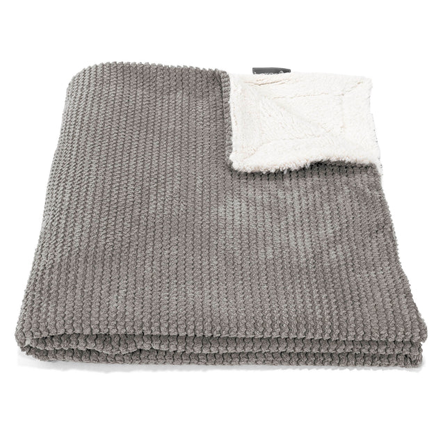 Sherpateppe - Pom-pom Koksgrå 01