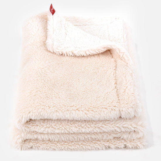 Sherpateppe - Teddy-fuskepels Krem 01