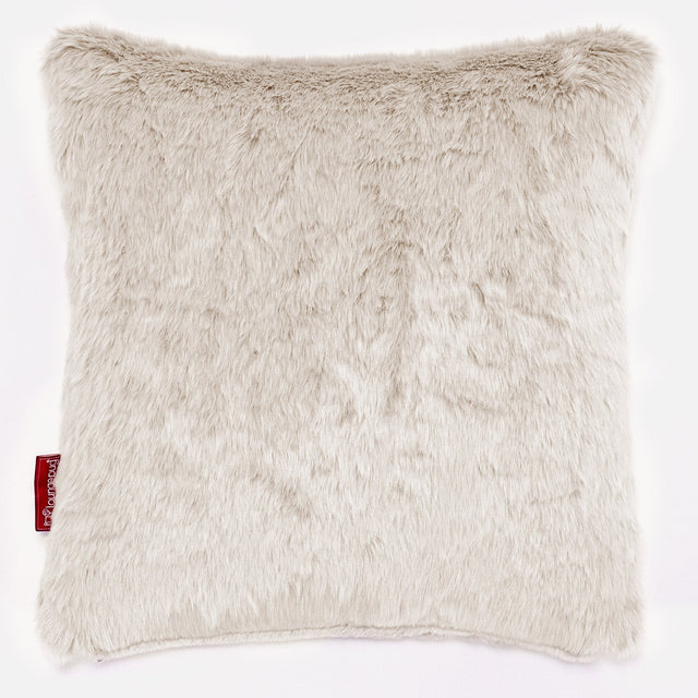Putetrekk 47 x 47cm - Kanin-fuskepels Hvit 01