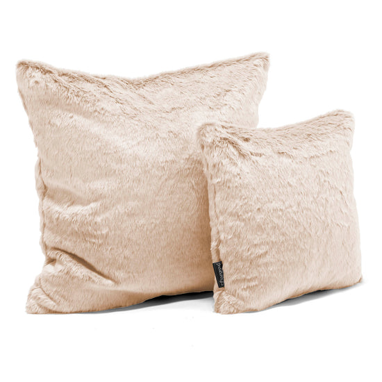 Putetrekk 47 x 47cm - Kanin-fuskepels Hvit 02